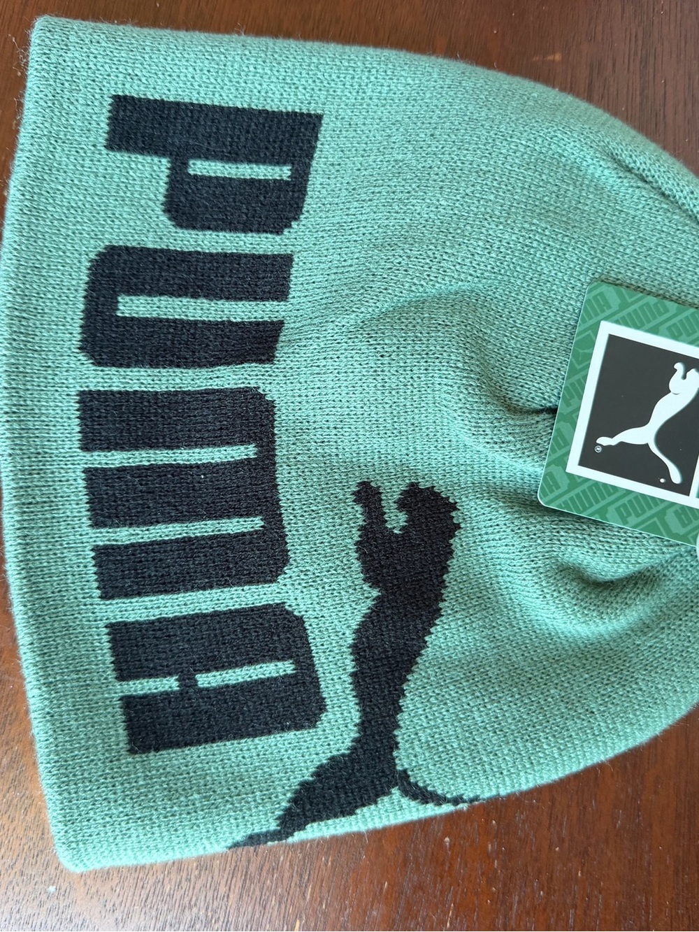 New Puma Men’s Mint Green Beanie with Black Logo